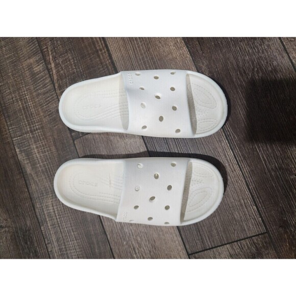 Crocs Classic V2 Slide White 209401 Unisex sandals Mens 6 Womens 8 - Picture 2 of 6